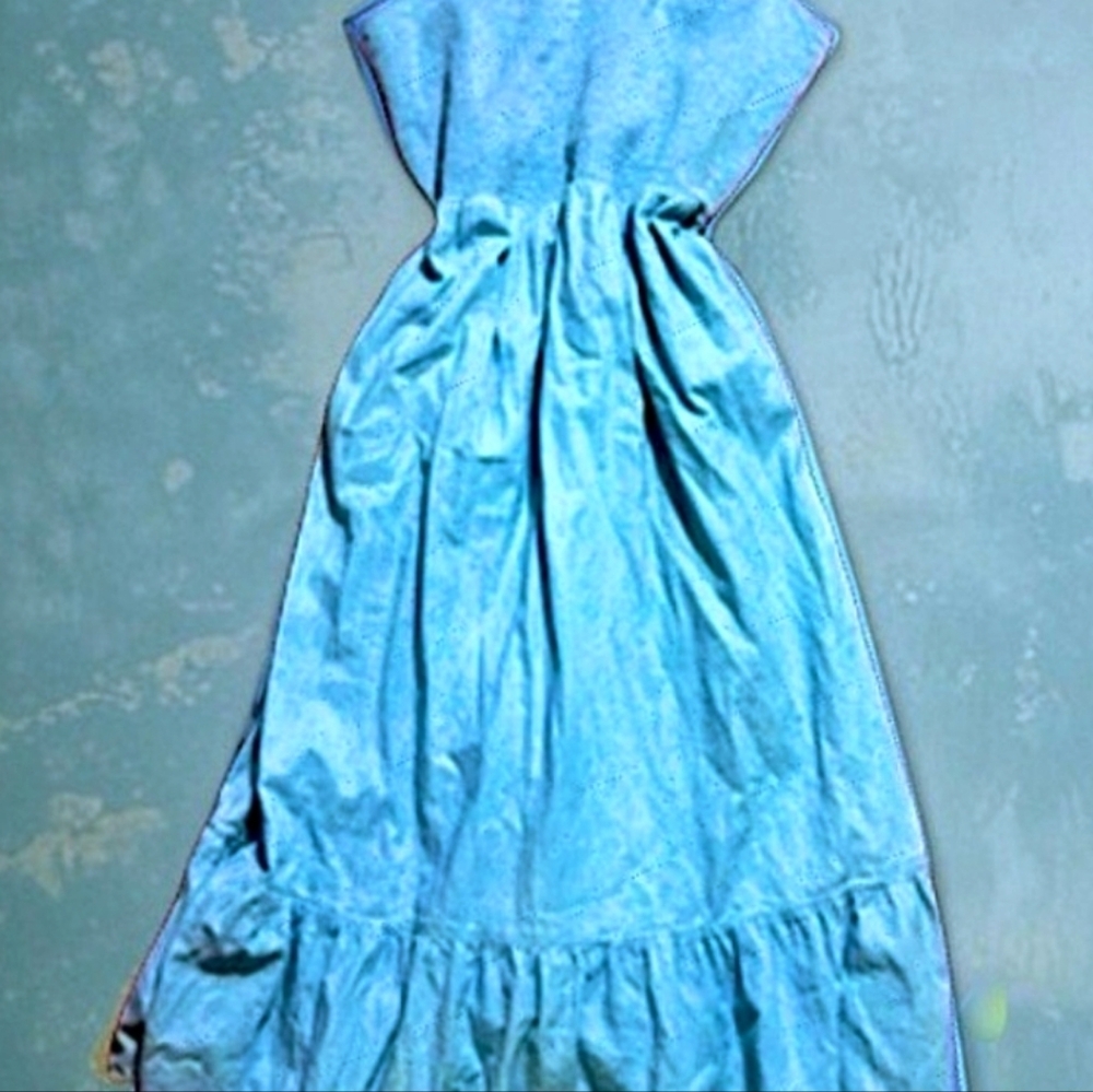 3/15.00 Old Navy Blue Ruffled Strap Tiered Sundress